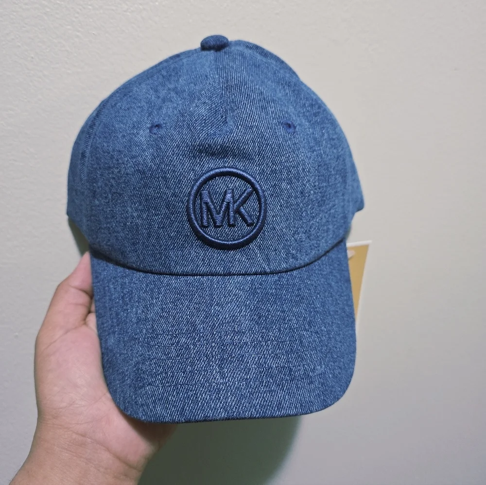 Michael Kors Denim MK Logo Baseball Cap in Blue
